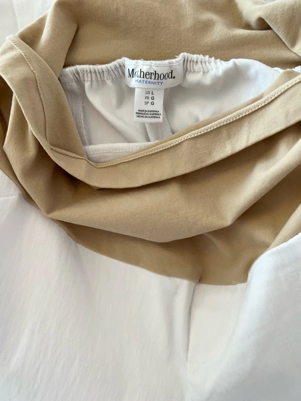 Motherhood Maternity White Casual Pull-On Dress Pants | Women’s Large